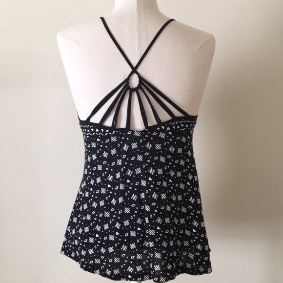 Silence + noise black and white strappy tank - Picture 3 of 3